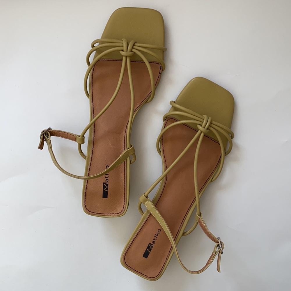 Matiko Olive Green Strappy Sandals
